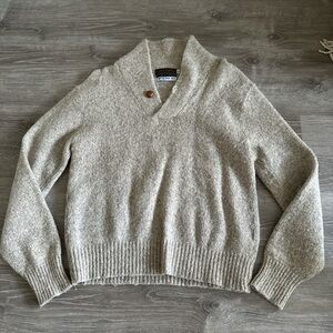 Eddie Bauer Vintage Wool Chunky Knit Shawl Collar Sweater